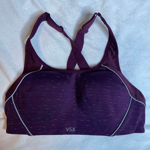 VICTORIAS SECRET SPORT Purple 34B Sports Bra Padded Racerback Adjustable - Picture 1 of 4